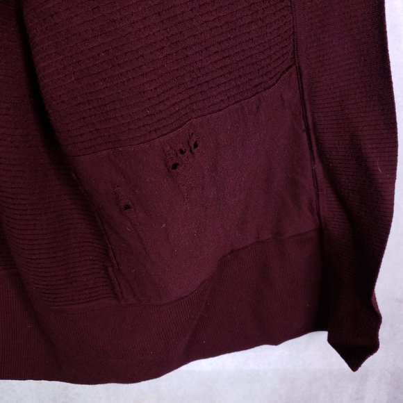 Lululemon Women's Sz 12 100% Merino Wool Open Front Cardigan Wrap Wine Maroon - Picture 8 of 8